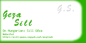 geza sill business card